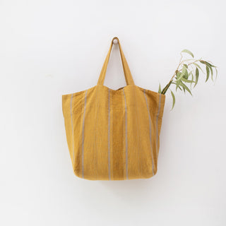 Große Leinentasche, Amber Bronze Stripes - Linen Tales Große Leinentasche, Amber Bronze Stripes - Linen Tales