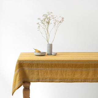Leinen - Tischdecke, Amber Bronze Stripes - Linen Tales Leinen - Tischdecke, Amber Bronze Stripes - Linen Tales