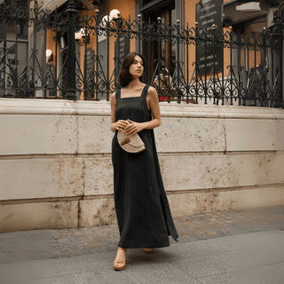 Leinenkleid Fugue, Black - Linen Tales Leinenkleid Fugue, Black - Linen Tales