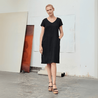 Leinen - kleid Goldenrod, Black - Linen Tales Leinen - kleid Goldenrod, Black - Linen Tales