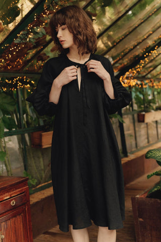 Leinenkleid Mahina, Black - Linen Tales Leinenkleid Mahina, Black - Linen Tales