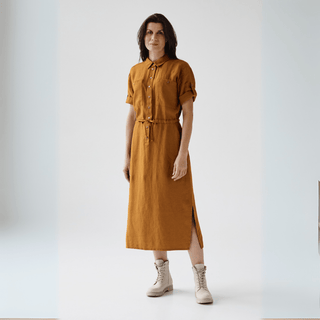 Leinenkleid Linden, Bronze - Linen Tales Leinenkleid Linden, Bronze - Linen Tales