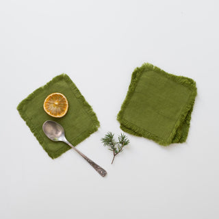 Leinen-Untersetzer mit Fransen im 4er-Set, Christmas Green Leinen-Untersetzer mit Fransen im 4er-Set, Christmas Green 2