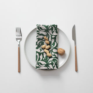 Leinen-Servietten im 2er-Set, Evergreen Damask Leinen-Servietten im 2er-Set, Evergreen Damask 1