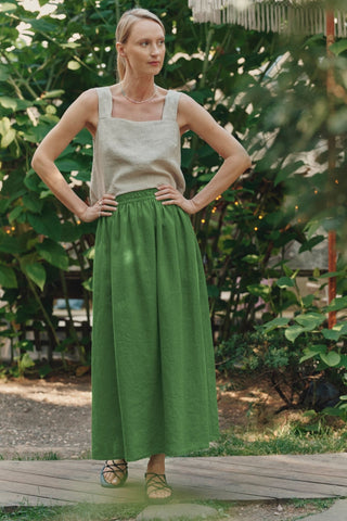 Leinen - Rock Flamenco, Foliage Green - Linen Tales Leinen - Rock Flamenco, Foliage Green - Linen Tales 2