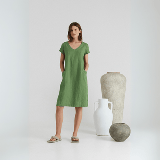 Leinenkleid Goldenrod, Foliage Green - Linen Tales Leinenkleid Goldenrod, Foliage Green - Linen Tales