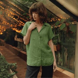 Leinenbluse Damen Melody, Foliage Green - Linen Tales Leinenbluse Damen Melody, Foliage Green - Linen Tales