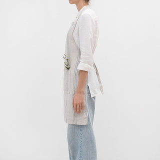 Leinen - Schürze Daily, Grey Blue Wide Stripe Rustic - Linen Tales Leinen - Schürze Daily, Grey Blue Wide Stripe Rustic - Linen Tales
