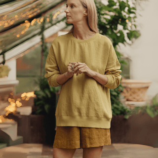Leinen - Pullover Dahlia, Lemon Curry - Linen Tales Leinen - Pullover Dahlia, Lemon Curry - Linen Tales