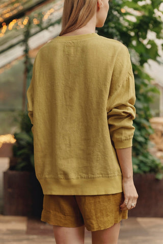 Leinen - Pullover Dahlia, Lemon Curry - Linen Tales Leinen - Pullover Dahlia, Lemon Curry - Linen Tales