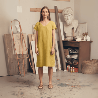 Leinenkleid Goldenrod, Lemon Curry - Linen Tales Leinenkleid Goldenrod, Lemon Curry - Linen Tales