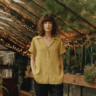 Leinenbluse Damen Melody, Lemon Curry - Linen Tales Leinenbluse Damen Melody, Lemon Curry - Linen Tales
