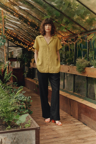 Leinenbluse Damen Melody, Lemon Curry - Linen Tales Leinenbluse Damen Melody, Lemon Curry - Linen Tales