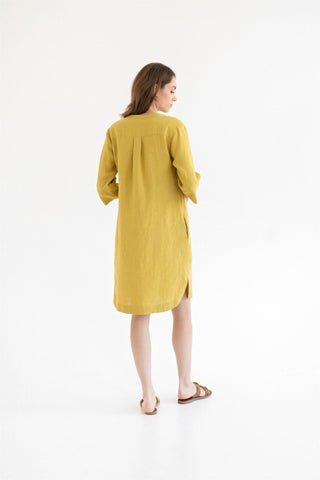 Leinenkleid Prelude, Lemon Curry - Linen Tales Leinenkleid Prelude, Lemon Curry - Linen Tales