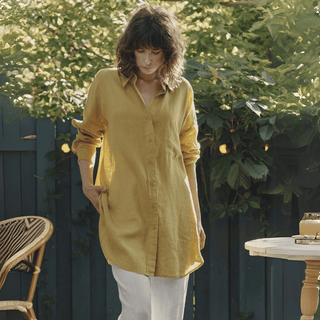 Leinenbluse Damen Rondo, Lemon Curry - Linen Tales Leinenbluse Damen Rondo, Lemon Curry - Linen Tales
