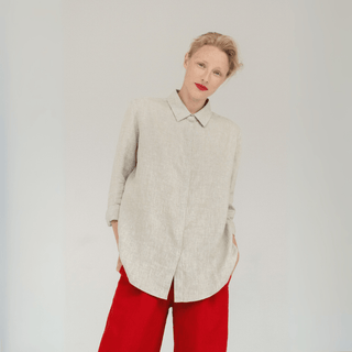 Leinen - bluse Damen Azalea, Melange - Linen Tales Leinen - bluse Damen Azalea, Melange - Linen Tales