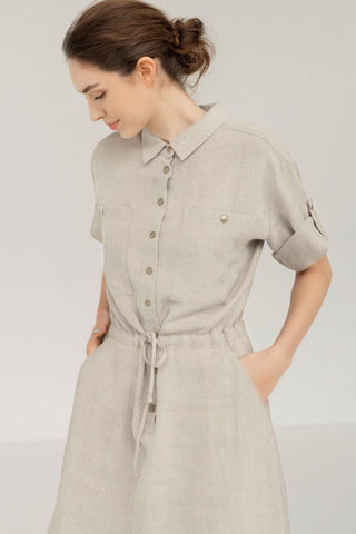 Leinen - kleid Linden, Melange - Linen Tales Leinen - kleid Linden, Melange - Linen Tales