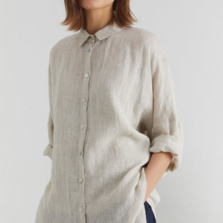 Leinen - bluse Damen Oregano, Melange - Linen Tales Leinen - bluse Damen Oregano, Melange - Linen Tales