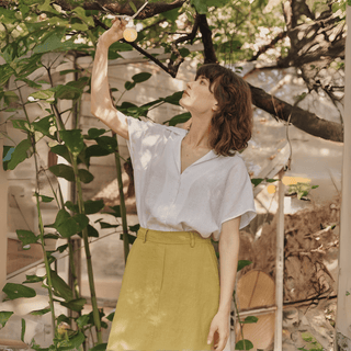 Leinenbluse Damen Melody, Optical White - Linen Tales Leinenbluse Damen Melody, Optical White - Linen Tales