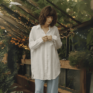 Leinenbluse Damen Rondo, Optical White - Linen Tales Leinenbluse Damen Rondo, Optical White - Linen Tales