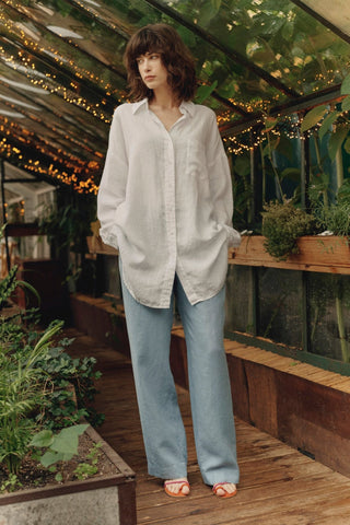 Leinenbluse Damen Rondo, Optical White - Linen Tales Leinenbluse Damen Rondo, Optical White - Linen Tales