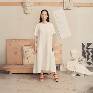 Leinen - kleid Speedwell, Optical White - Linen Tales Leinen - kleid Speedwell, Optical White - Linen Tales