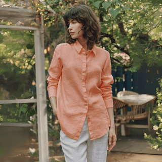Leinenbluse Damen Azalea, Peach - Linen Tales Leinenbluse Damen Azalea, Peach - Linen Tales