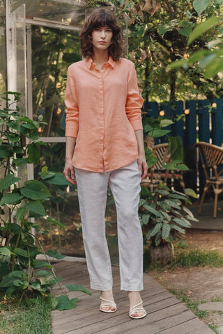 Leinenbluse Damen Azalea, Peach - Linen Tales Leinenbluse Damen Azalea, Peach - Linen Tales