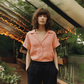 Leinenbluse Damen Melody, Peach - Linen Tales Leinenbluse Damen Melody, Peach - Linen Tales