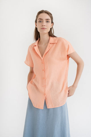 Leinenbluse Damen Melody, Peach - Linen Tales Leinenbluse Damen Melody, Peach - Linen Tales