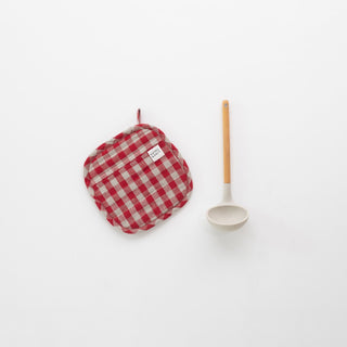 Topflappen aus Leinen, Red Gingham - Linen Tales Topflappen aus Leinen, Red Gingham - Linen Tales 1