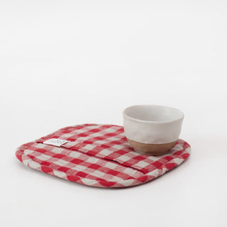 Topflappen aus Leinen, Red Gingham - Linen Tales Topflappen aus Leinen, Red Gingham - Linen Tales 3