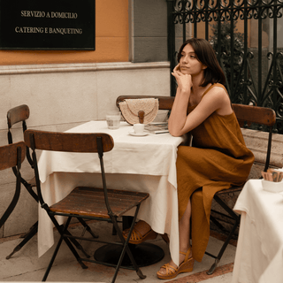 Leinenkleid Fugue, Bronze - Linen Tales Leinenkleid Fugue, Bronze - Linen Tales
