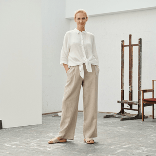 Leinen - bluse Damen Oregano, Optical White - Linen Tales Leinen - bluse Damen Oregano, Optical White - Linen Tales
