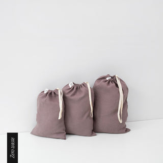 Zero Waste Kordelzugbeutel aus Leinen im 3 - er Set, Ashes of Roses - Linen Tales Zero Waste Kordelzugbeutel aus Leinen im 3 - er Set, Ashes of Roses - Linen Tales