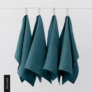 Zero Waste Leinen - Geschirrtücher im 4er - Set, Deep Water - Linen Tales Zero Waste Leinen - Geschirrtücher im 4er - Set, Deep Water - Linen Tales