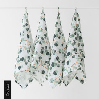 Zero Waste Leinen - Geschirrtücher im 4er - Set, Eucalyptus - Linen Tales Zero Waste Leinen - Geschirrtücher im 4er - Set, Eucalyptus - Linen Tales