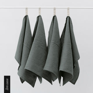 Zero Waste Leinen - Geschirrtücher im 4er - Set, Forest Green - Linen Tales Zero Waste Leinen - Geschirrtücher im 4er - Set, Forest Green - Linen Tales