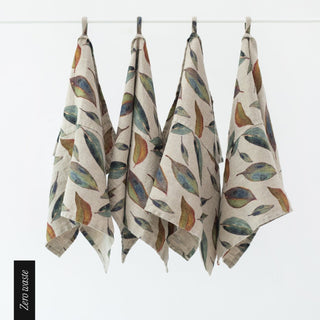 Zero Waste Leinen - Geschirrtücher im 4er - Set, Golden Fall on Natural - Linen Tales Zero Waste Leinen - Geschirrtücher im 4er - Set, Golden Fall on Natural - Linen Tales