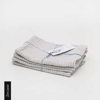 Zero Waste Leinen - Geschirrtücher im 4er - Set, Grey Blue Pinstripe Rustic - Linen Tales Zero Waste Leinen - Geschirrtücher im 4er - Set, Grey Blue Pinstripe Rustic - Linen Tales 2