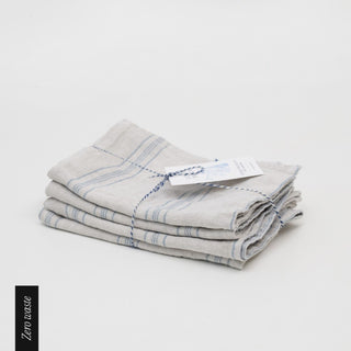 Zero Waste Leinen - Geschirrtücher im 4er - Set, Grey Blue Wide Stripe Rustic - Linen Tales Zero Waste Leinen - Geschirrtücher im 4er - Set, Grey Blue Wide Stripe Rustic - Linen Tales 2
