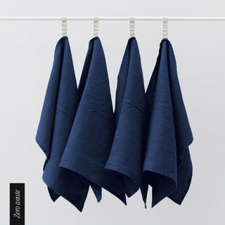 Zero Waste Leinen - Geschirrtücher im 4er - Set, Navy - Linen Tales Zero Waste Leinen - Geschirrtücher im 4er - Set, Navy - Linen Tales