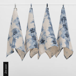 Zero Waste Leinen - Geschirrtücher im 4er - Set, Tie Dye on Natural - Linen Tales Zero Waste Leinen - Geschirrtücher im 4er - Set, Tie Dye on Natural - Linen Tales