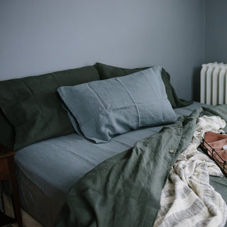 Leinen - Spannbettlaken, Blue Fog - Linen Tales Leinen - Spannbettlaken, Blue Fog - Linen Tales