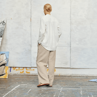 Leinen - bluse Damen Azalea, Optical White - Linen Tales Leinen - bluse Damen Azalea, Optical White - Linen Tales