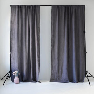 Leinen - Nachtvorhänge Rod Pocket, Dark Grey 2er - Set - Linen Tales Leinen - Nachtvorhänge Rod Pocket, Dark Grey 2er - Set - Linen Tales