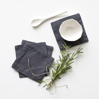 Leinen - Untersetzer im 4er - Set, Dark Grey - Linen Tales Leinen - Untersetzer im 4er - Set, Dark Grey - Linen Tales