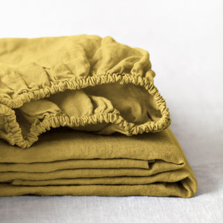 Leinen - Spannbettlaken, Lemon Curry - Linen Tales Leinen - Spannbettlaken, Lemon Curry - Linen Tales