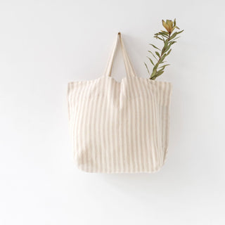 Große Leinentasche, Natural White Stripes - Linen Tales Große Leinentasche, Natural White Stripes - Linen Tales