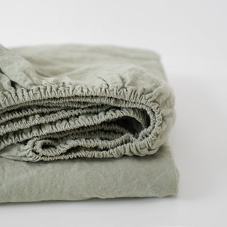 Leinen - Spannbettlaken, Sage - Linen Tales Leinen - Spannbettlaken, Sage - Linen Tales